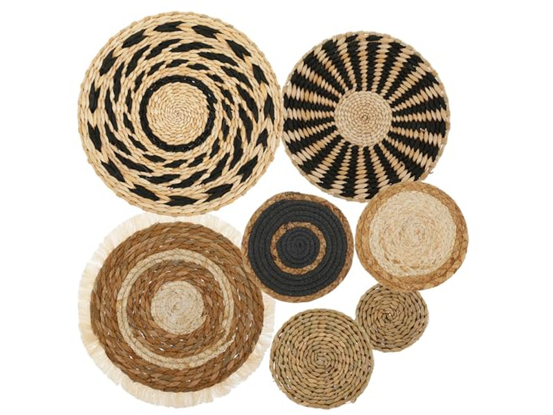 Conjunto de decoración de pared de cestas planas para habitación de novia piezas decorativas hechas a mano