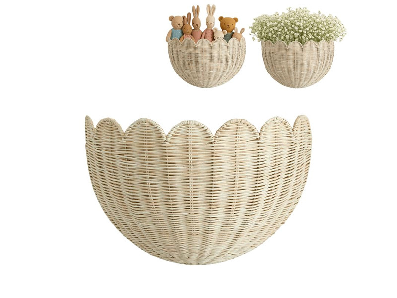 Cestas africanas de decoración de pared para dormitorio boho en blanco y negro