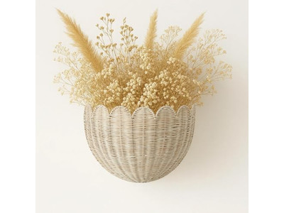 Cestas africanas de decoración de pared para dormitorio boho en blanco y negro