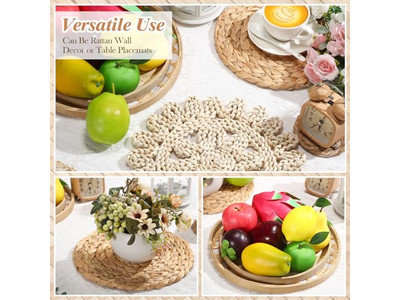 Decoración de pared costera para el hogar, decoraciones de mimbre rústico de bambú