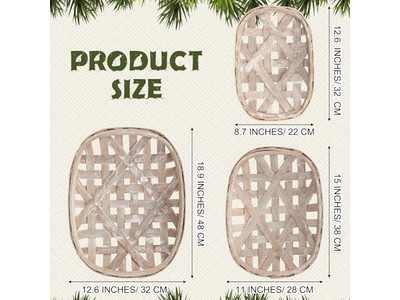 Decoración de pared de baño de ratán conjunto de pasto marino de 3 para restaurante