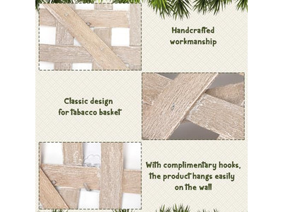 Decoración de pared de baño de ratán conjunto de pasto marino de 3 para restaurante