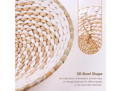 Conjunto de 10 cestas de pared de pasto marino de 13 pulgadas