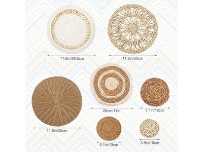 Decoración de Pared con Marco de Cuerda Tejida Decoraciones de Madera para el Hogar