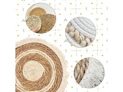 Decoración de Pared con Marco de Cuerda Tejida Decoraciones de Madera para el Hogar